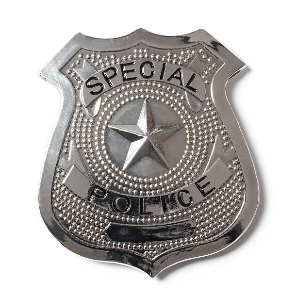Police Badge with Clipping Path - Stock Photo stock photo