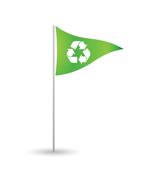 Flag with a recycle sign Illustration of an isolated flag with a recycle sign flag golf flag pennant green stock illustrations