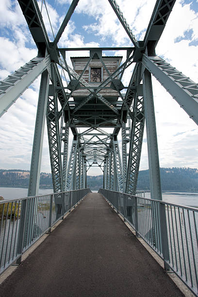 istock Bike bridge over lake. 521951247