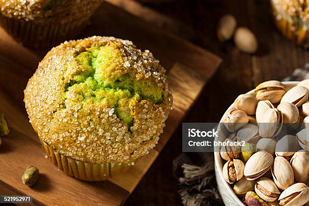 Homemade Green Pistachio Muffins Stock Photo - Download Image Now - Baked, Baked Pastry Item, Bakery