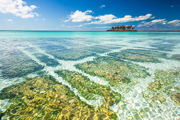 Gaulding Cay rock lines stock photo