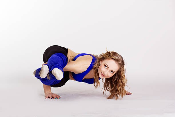 istock Young woman standing yoga pose 521953907