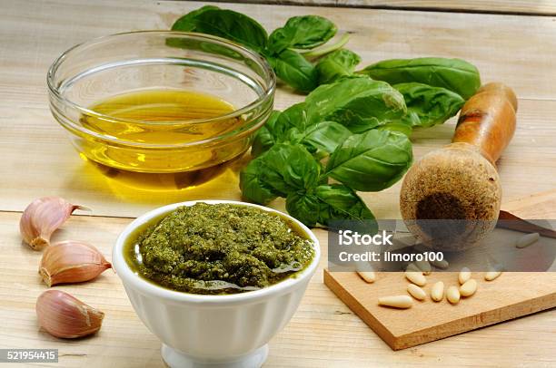 Genoese Pesto Stock Photo - Download Image Now - Basil, Cooking, Food