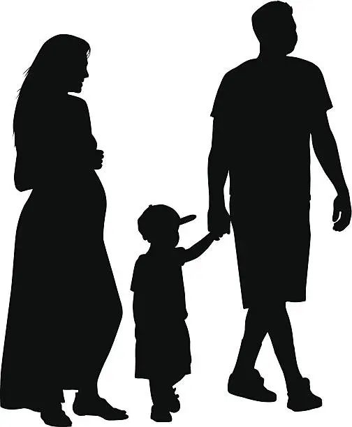 Vector illustration of Family Walking Together