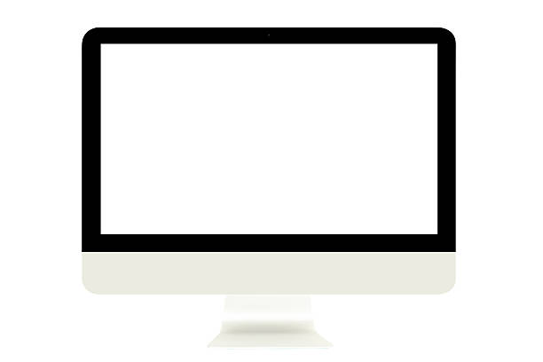 istock Computer Monitor with blank white screen isolated on white backg 521956057