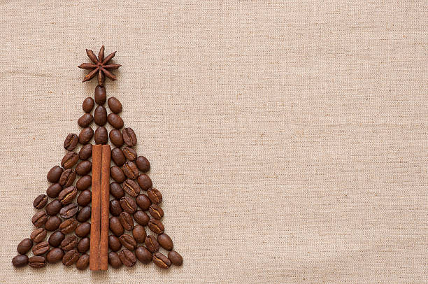 istock Christmas tree made of coffee and cinnamon 521956273