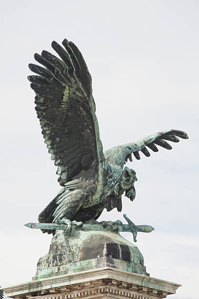 Sculpture of hungarian turul. Budapest, Hungary.