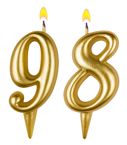istock Birthday candles number ninety eight isolated on white 521970709