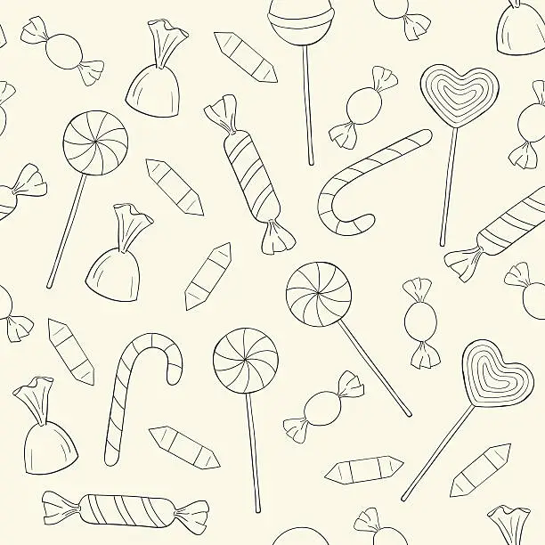 Vector illustration of vektor seamless pattern with candies