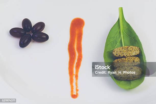 Gourmet Pills For Dinner Series Stock Photo - Download Image Now - Capsule - Medicine, Dinner, Excess