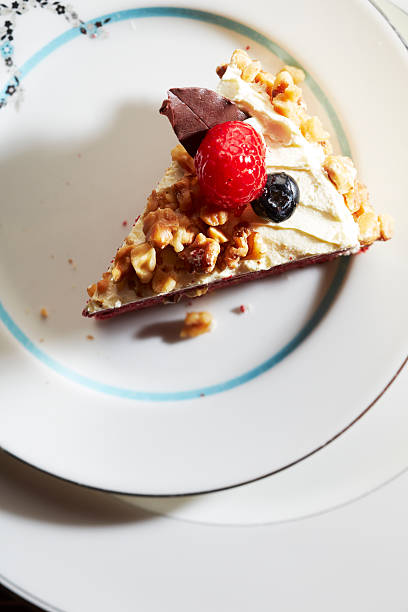 Piece of cake on plate