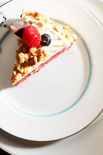 Piece of cake on plate