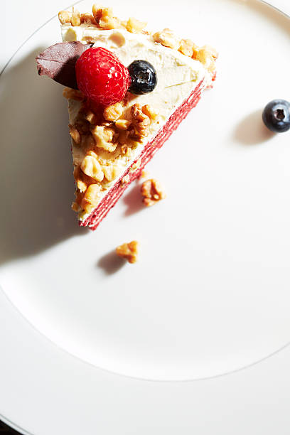 Piece of cake on plate