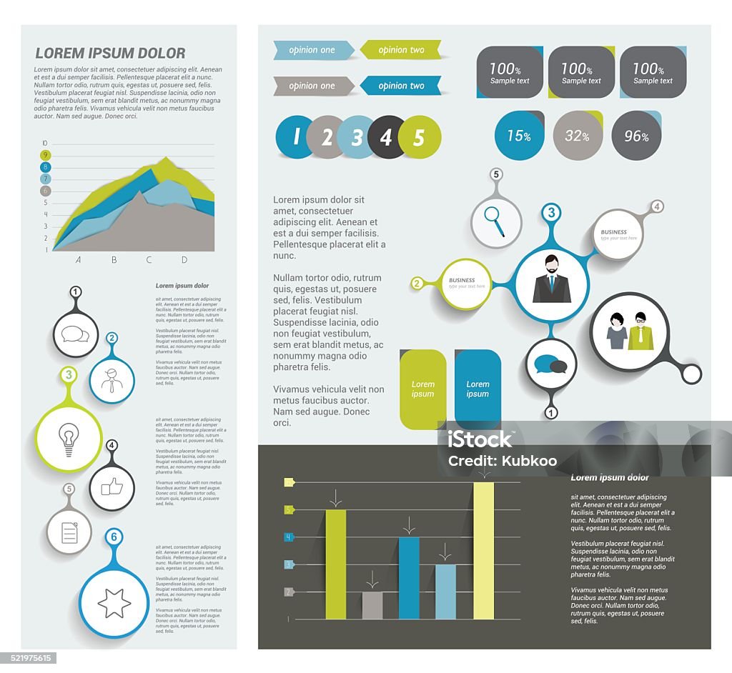 Big Set Of Flat Infographic Elements Layout Template Vector Stock ...