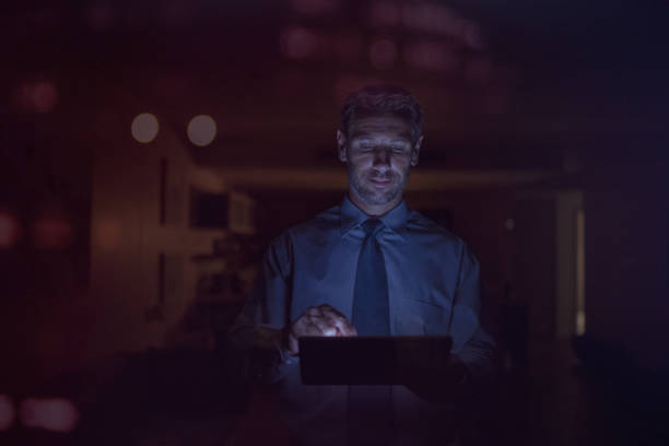 istock Businessman holding digital tablet and searching on internet 521976564