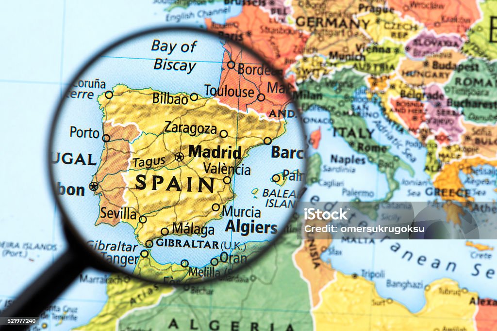 Foto de Mapa De Espanha E De Portugal e mais fotos de stock de