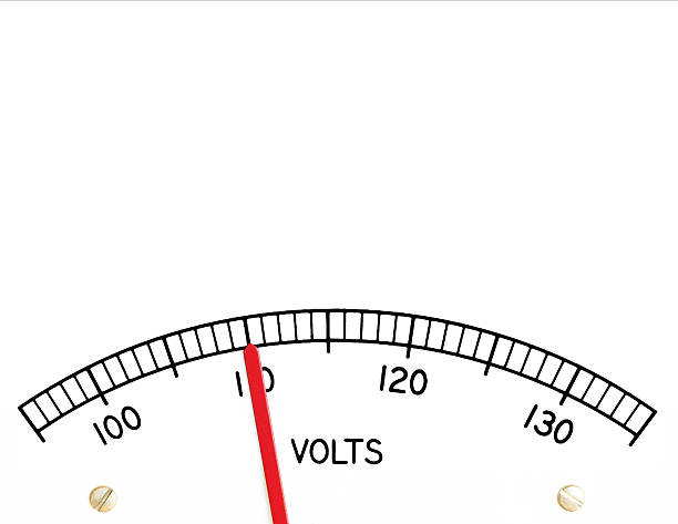istock Electric analog voltage meter register indicating 110 alternating current volts 521977435