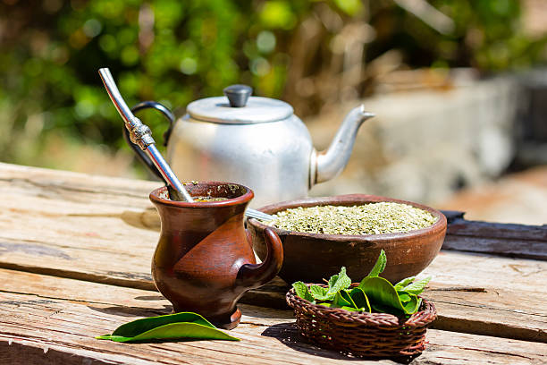 Herb yerba mate traditional tea of Latin America stock photo