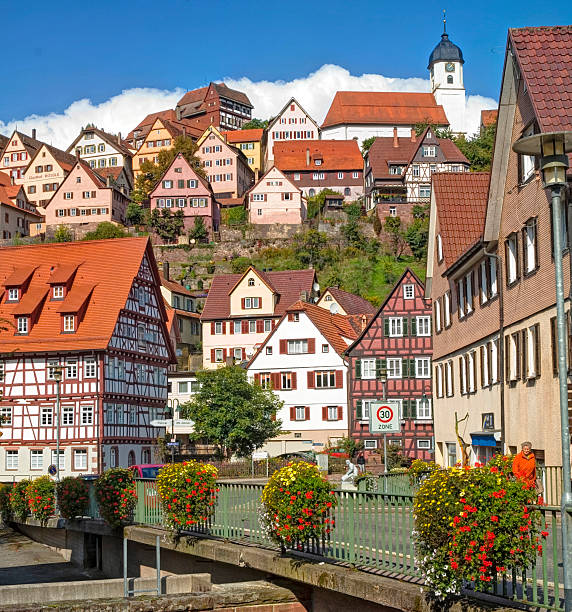istock Half-timbered houses in Altensteig, Black Forest 521978021