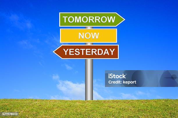 Tomorrow Now Yesterday Stock Photo - Download Image Now - The Way Forward, Today - Single Word, The Past