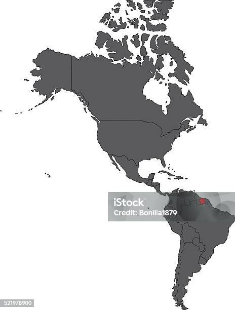 Vetores de Suriname Vermelho Mapa Da América Em Vetor Mapa Cinza e mais imagens de As Américas