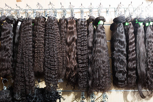 istock Assortment of human hair extensions 521978924