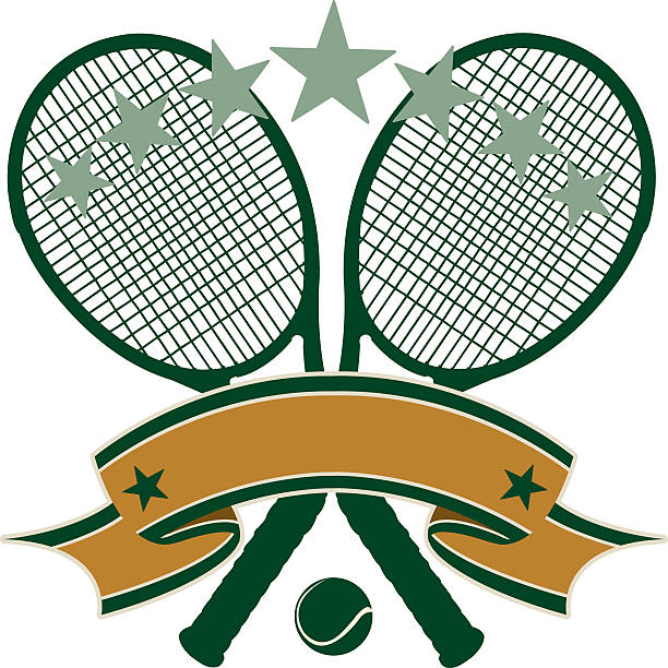 ilustrações, clipart, desenhos animados e ícones de tênis fundo com bandeira - silhouette tennis competitive sport traditional sport