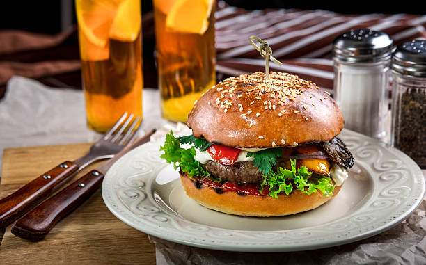 istock Sandwich with chicken burger, tomatoes, cheese and lettuce 521980330