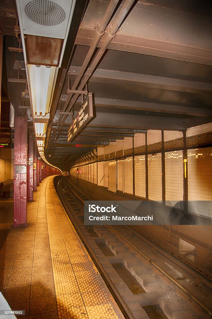 Tunnel in New York subway Tunnel in New York subway Station New York City Stock Photo