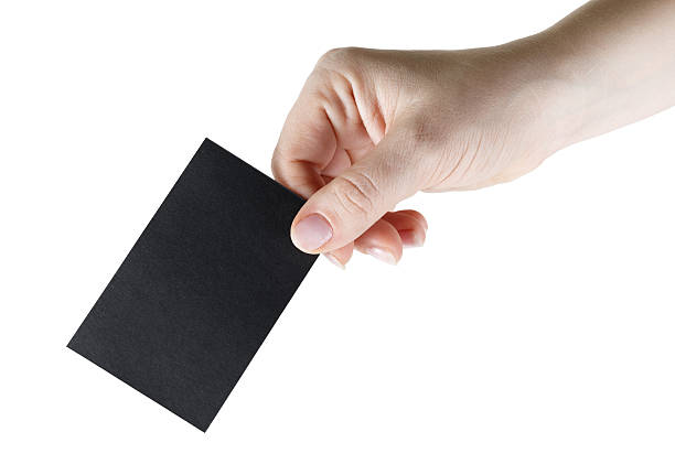 istock Black business card in hand 521982308