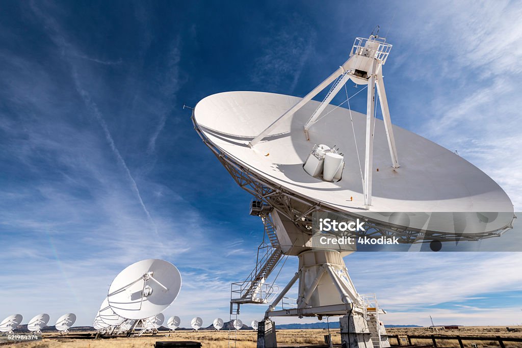 Satellite Array The Very Large Array of Satellite Antenna on desert in New Mexico Satellite Dish Stock Photo