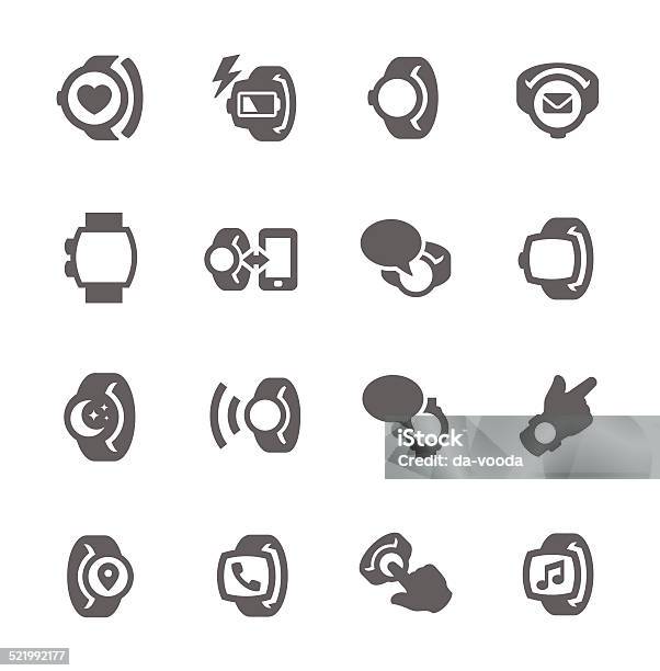 Smart Watch Icons Stock Illustration - Download Image Now - Clip Art, Clock, Communication
