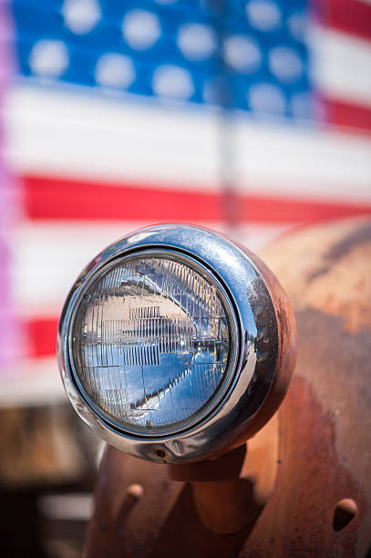 istock Headlight detail of a vintage car 521993386