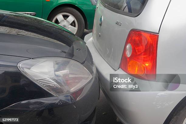 Rear End Collision Stock Photo - Download Image Now - Car, City, Colliding