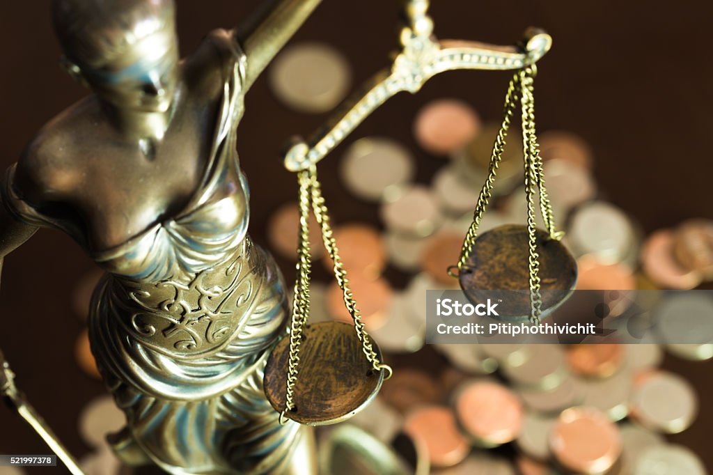 Balance scale of Lady Justice Justice concept Authority Stock Photo