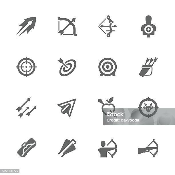 Simple Bows And Arrows Icons Stock Illustration - Download Image Now - Icon Symbol, Archery, Arrow - Bow and Arrow