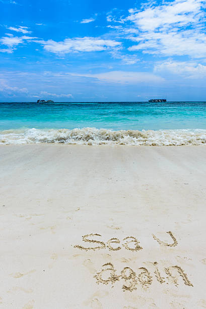 istock sea u again message written in sand 522001928