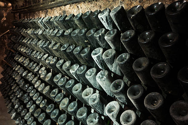 istock Sparkling wine storing for secondary fermenting in cellar 522001978