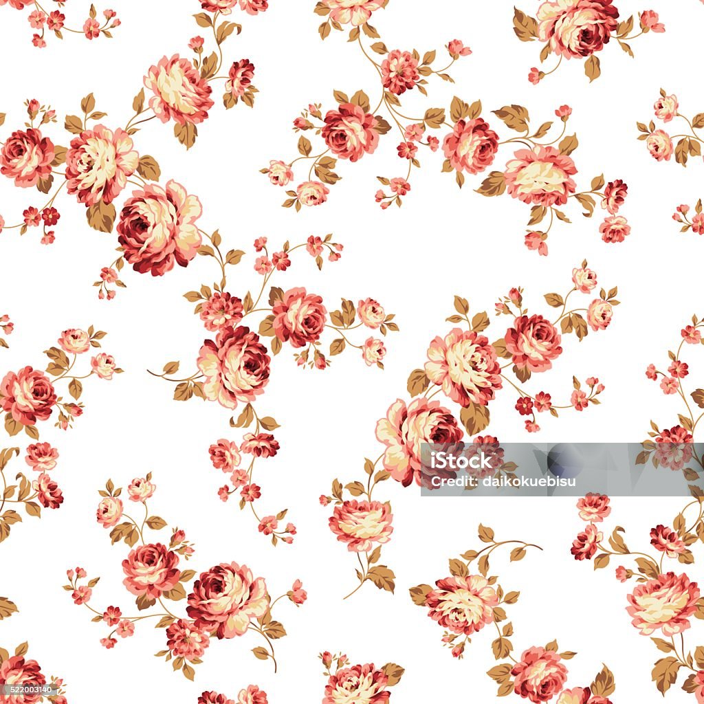 Rose Fall Pattern Rose Pattern Stock Illustration - Download Image Now - Rose - Flower ...