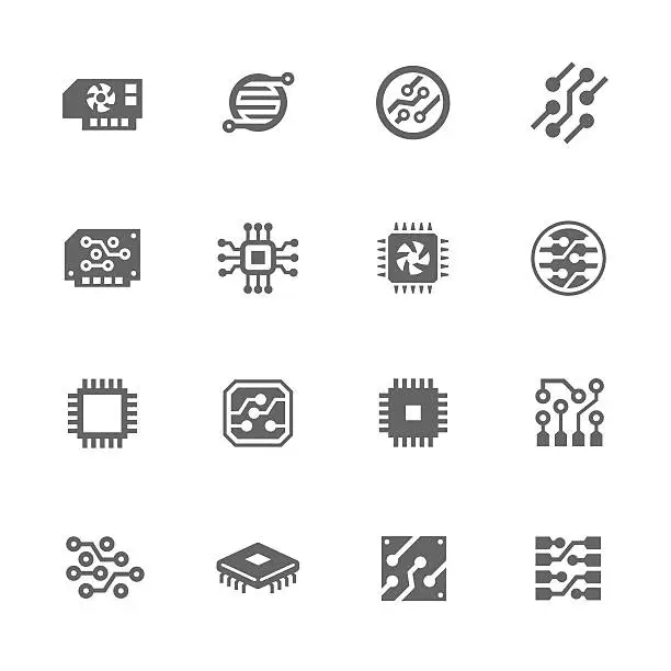 Vector illustration of Simple Electronics icons