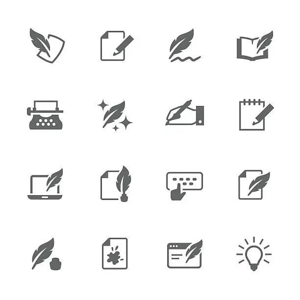 Vector illustration of Simple Writing icons