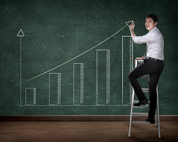 istock Business person drawing chart on the board 522003792