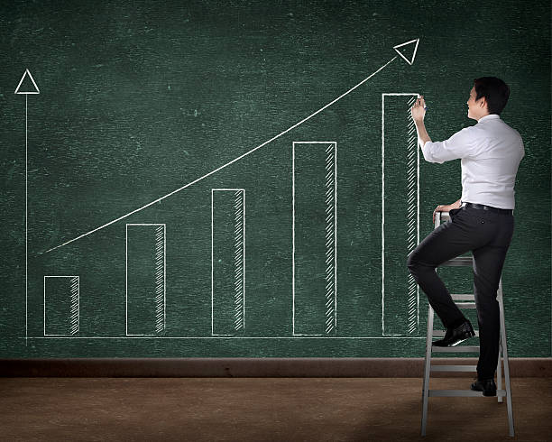 istock Business person drawing chart on the board 522003888