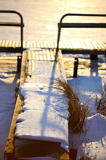 istock abandoned pier and reeds in winter at sunset 522005292