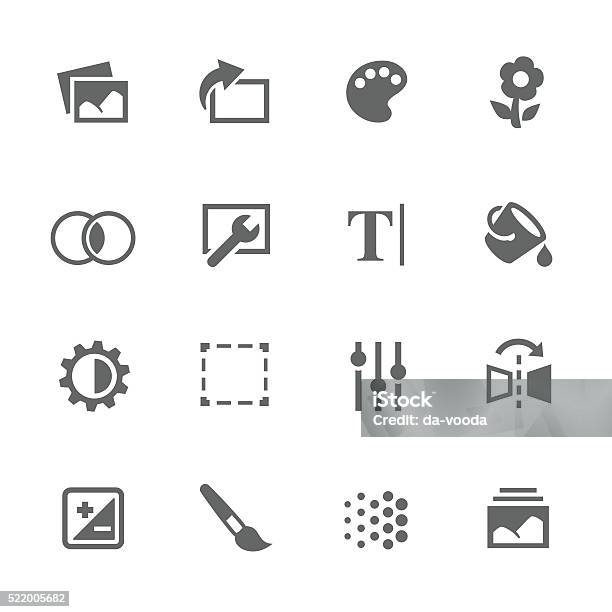 Simple Image Settings Icons Stock Illustration - Download Image Now - Icon Symbol, Customized, Editor