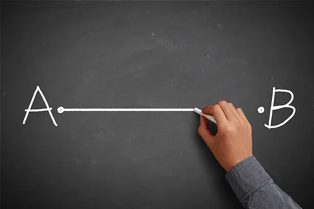 Photo of Point A to Point B with Stratight Line