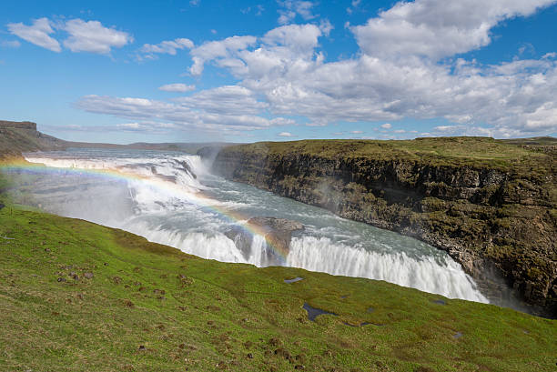 istock Gullfoss (Golden falls) waterfall and rainbow in Iceland. 522018325
