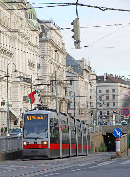 istock red tram carries passengers for European cities 522018927