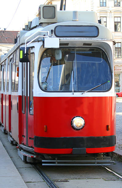 istock red tram carries passengers for European cities 522018969