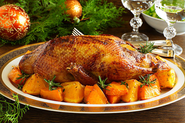istock Roast duck with pumpkin and oranges. 522020581